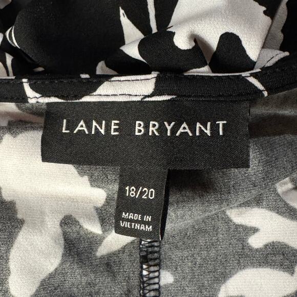 Lane Bryant SZ 20 Hi-Low Midi Dress Faux Wrap Floral Stretch Surplice V-Neck - Picture 11 of 13